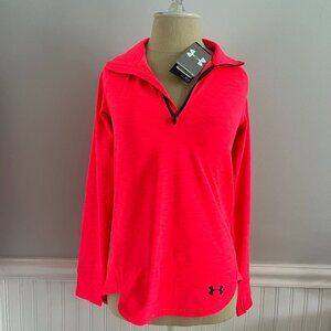 Neon Pink Under Armour quarter zip long sleeve